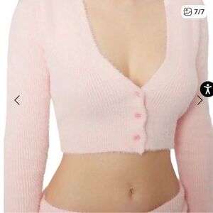 Danielle Guizio Sweet Rib Knit Cardigan